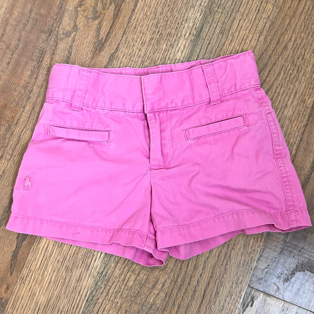 Ralph Lauren Hot Pink High-Rise Cotton Shorts